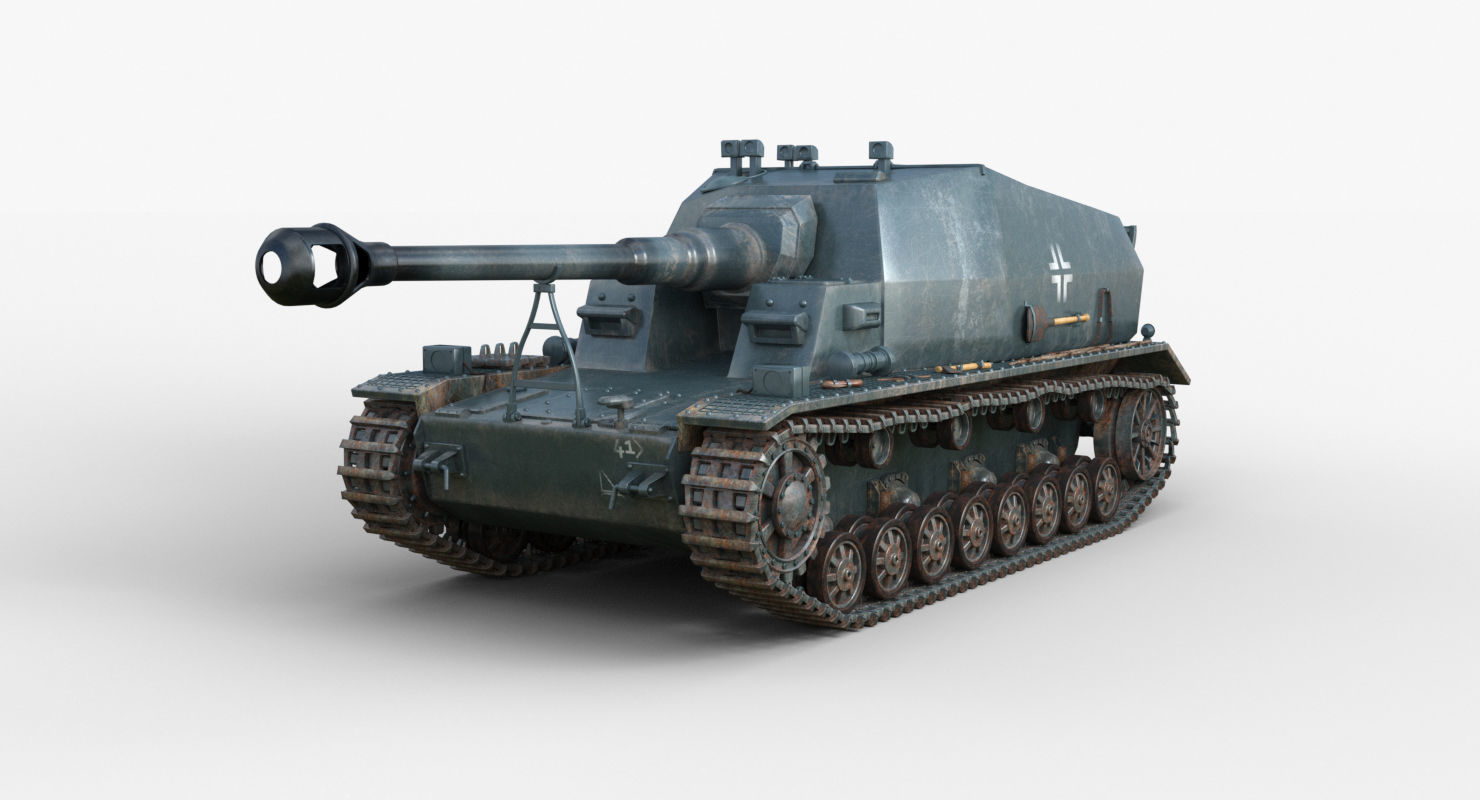 Tank 10 5 CM K18 Auf Panzer Iray piu 3D model_32
