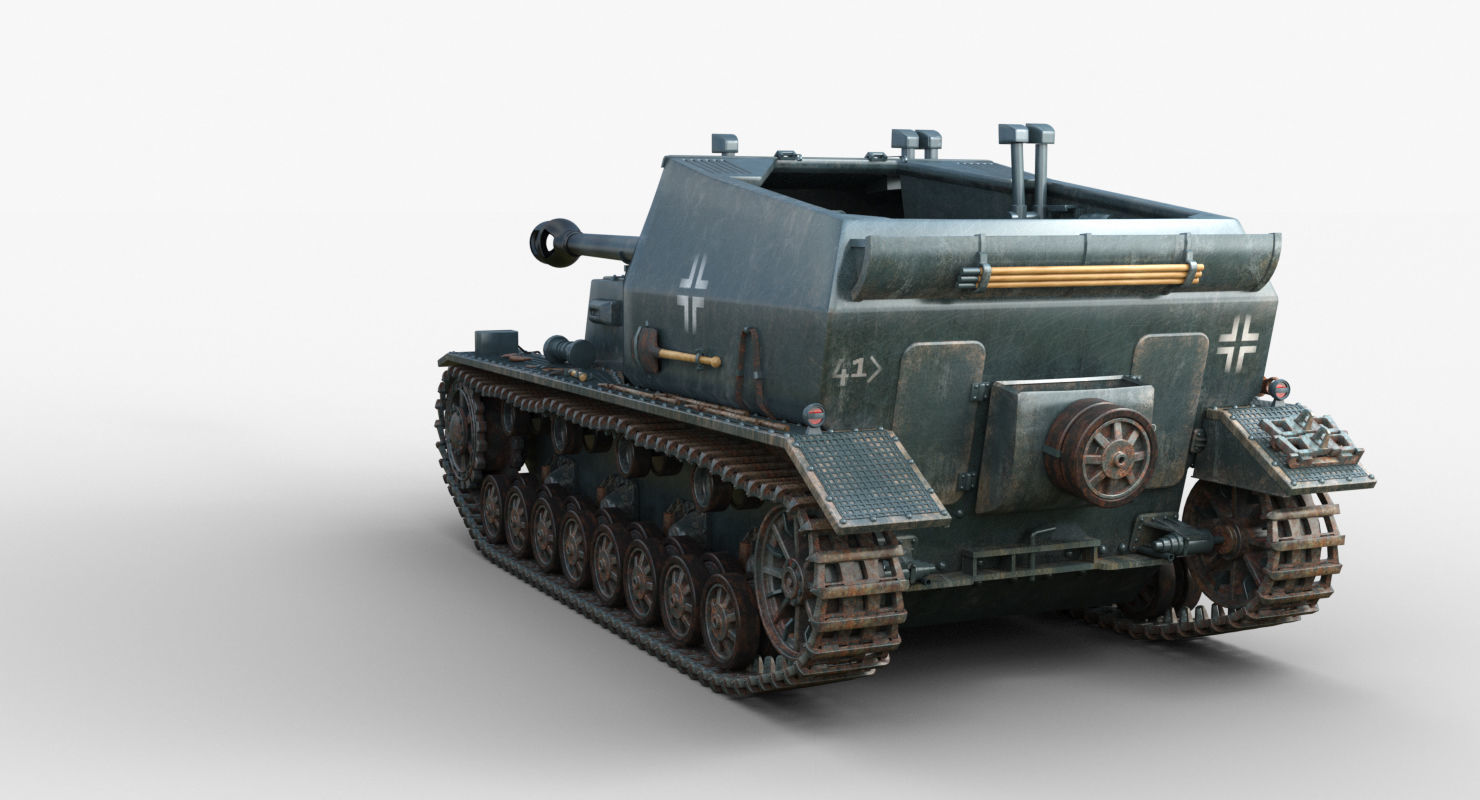 Tank 10 5 CM K18 Auf Panzer Iray piu 3D model_56