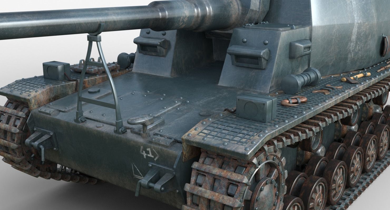 Tank 10 5 CM K18 Auf Panzer Iray piu 3D model_10