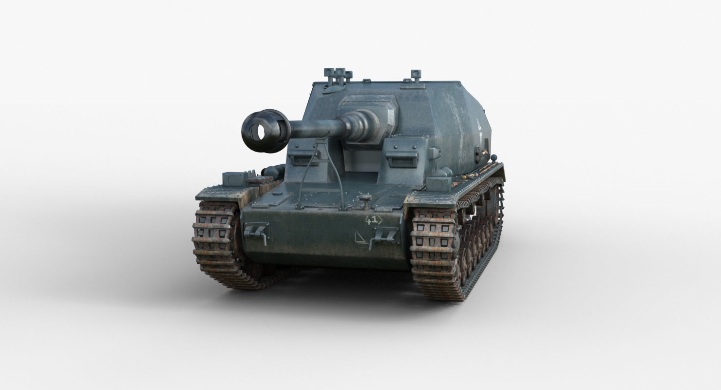 Tank 10 5 CM K18 Auf Panzer Iray piu 3D model_34