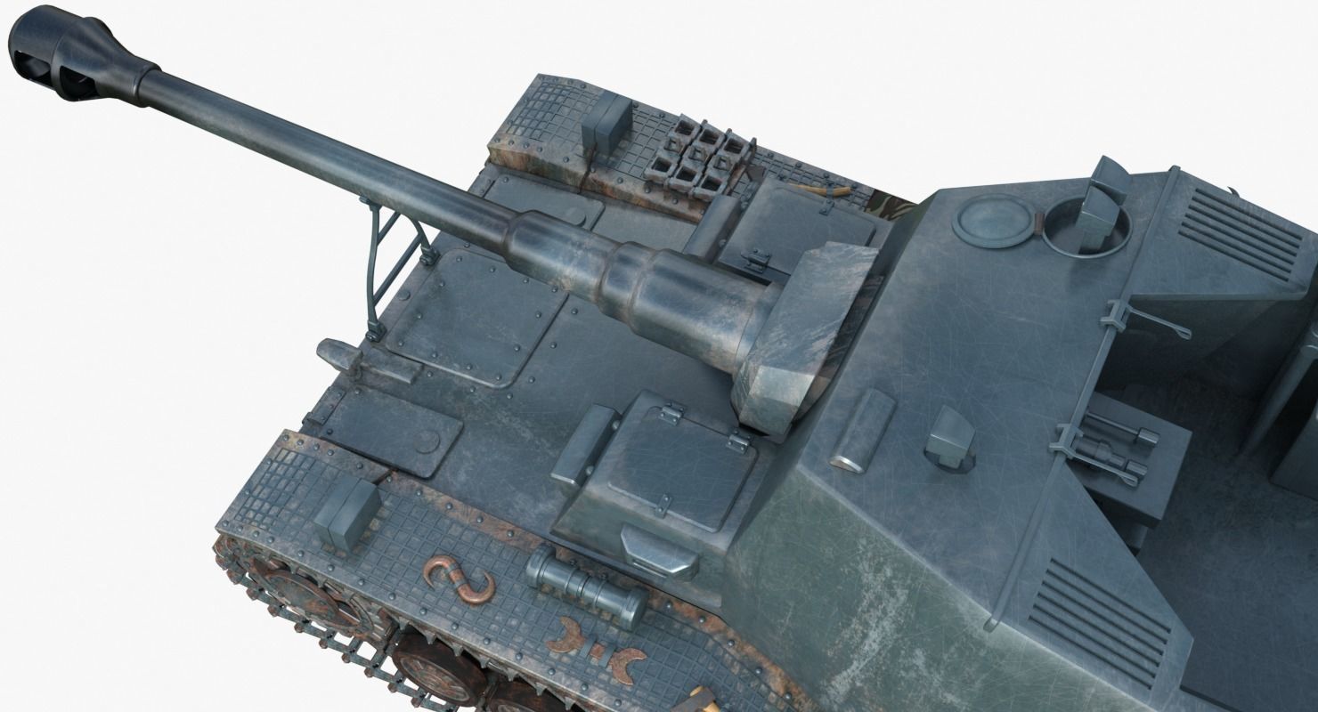 Tank 10 5 CM K18 Auf Panzer Iray piu 3D model_13