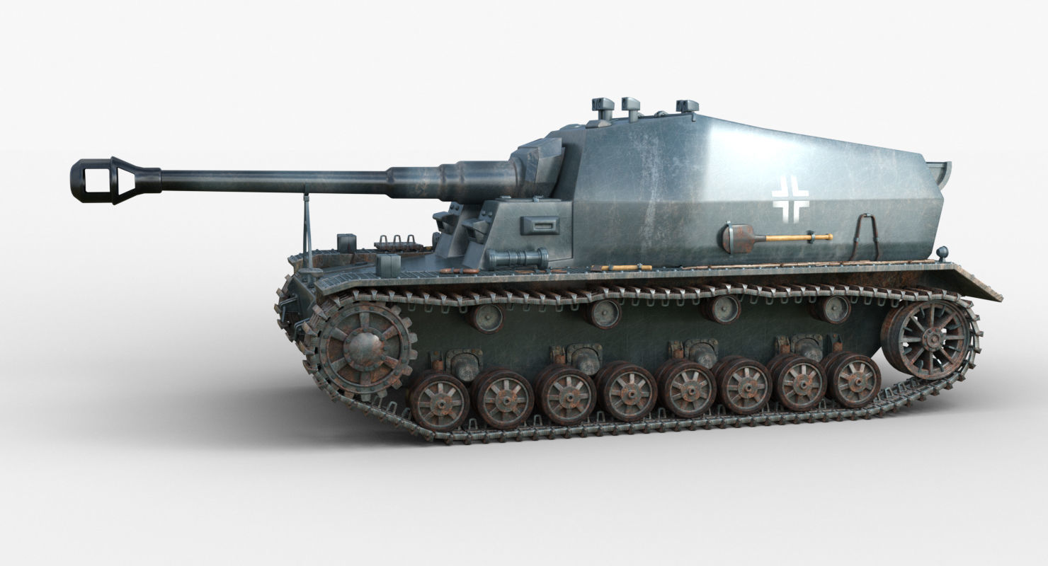 Tank 10 5 CM K18 Auf Panzer Iray piu 3D model_64