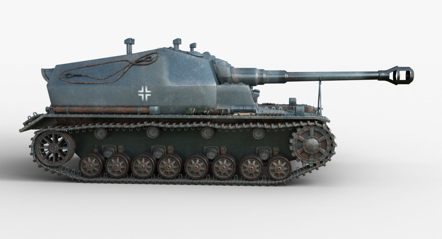 Tank 10 5 CM K18 Auf Panzer Iray piu 3D model_44