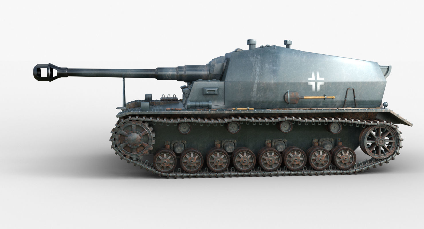 Tank 10 5 CM K18 Auf Panzer Iray piu 3D model_63