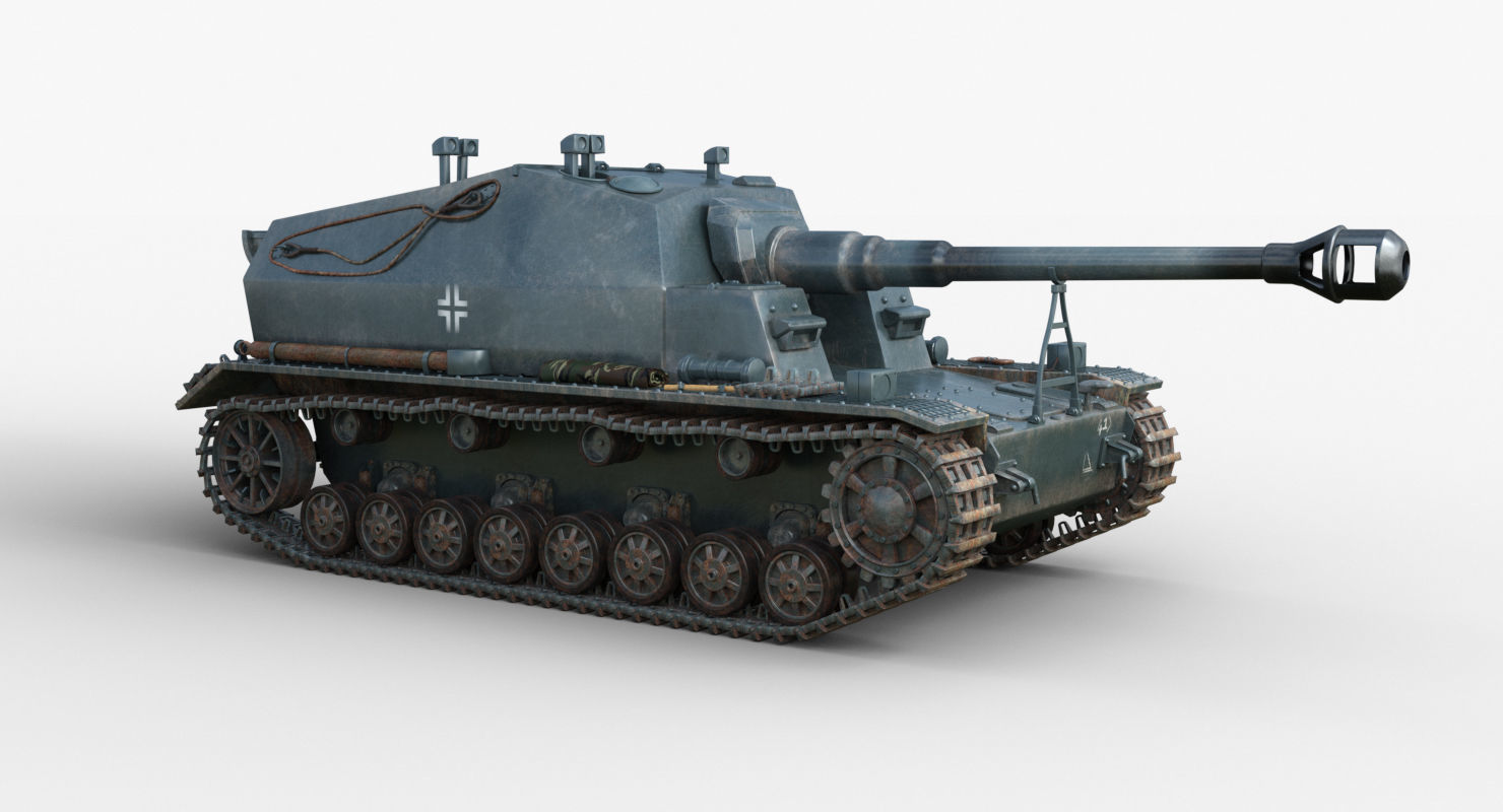 Tank 10 5 CM K18 Auf Panzer Iray piu 3D model_41