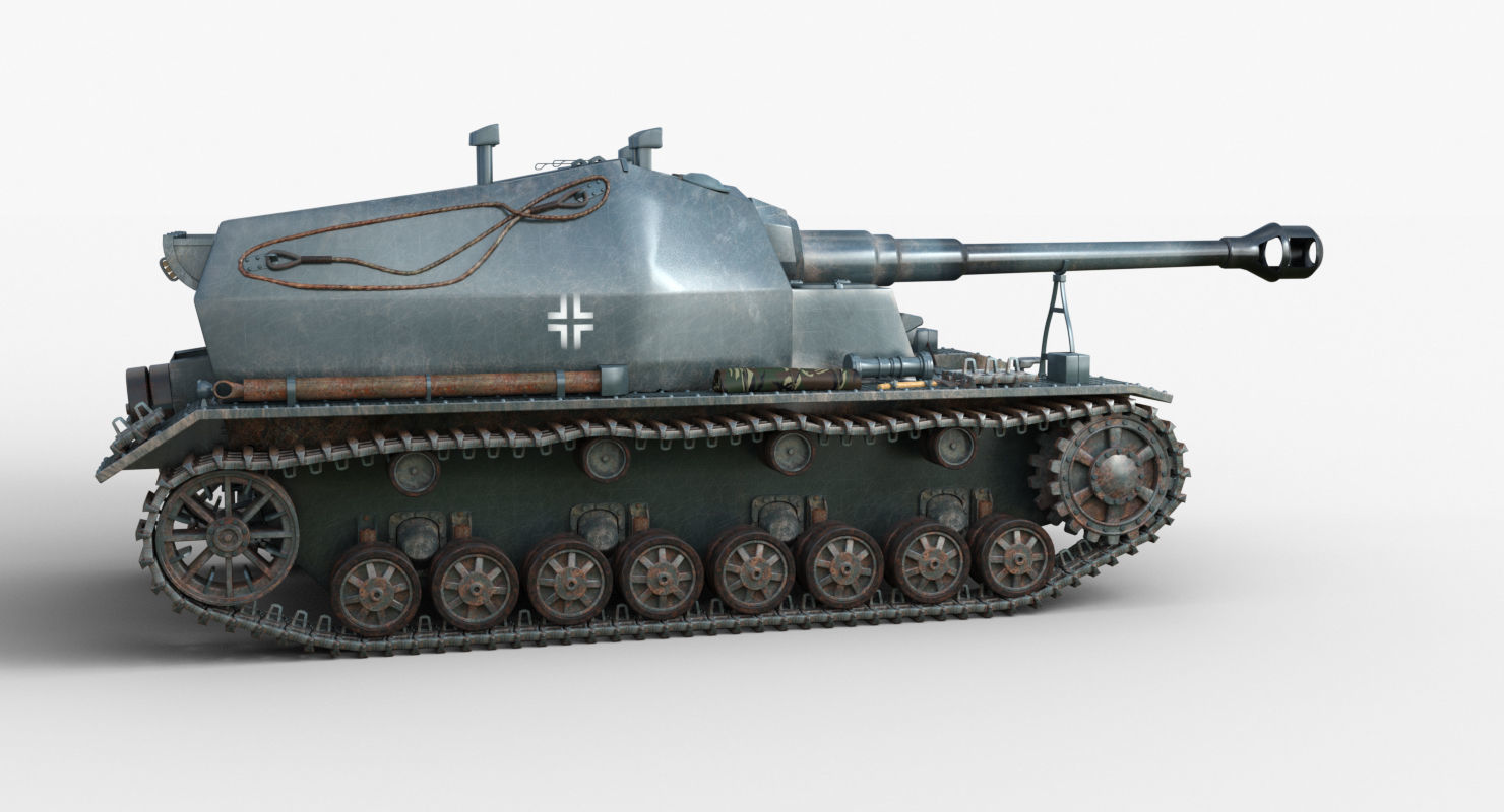 Tank 10 5 CM K18 Auf Panzer Iray piu 3D model_46