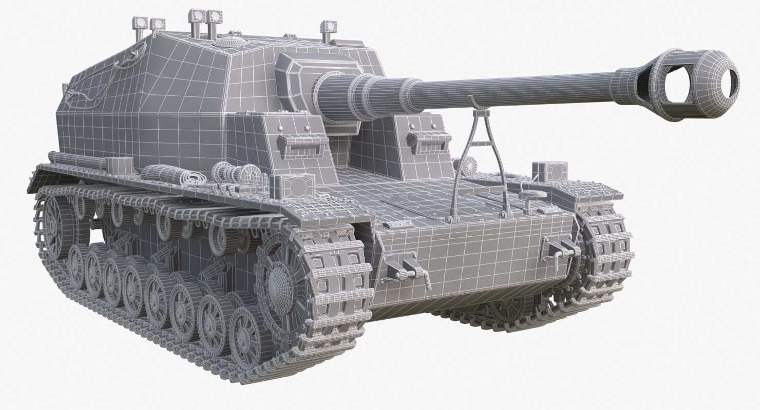Tank 10 5 CM K18 Auf Panzer Iray piu 3D model_27