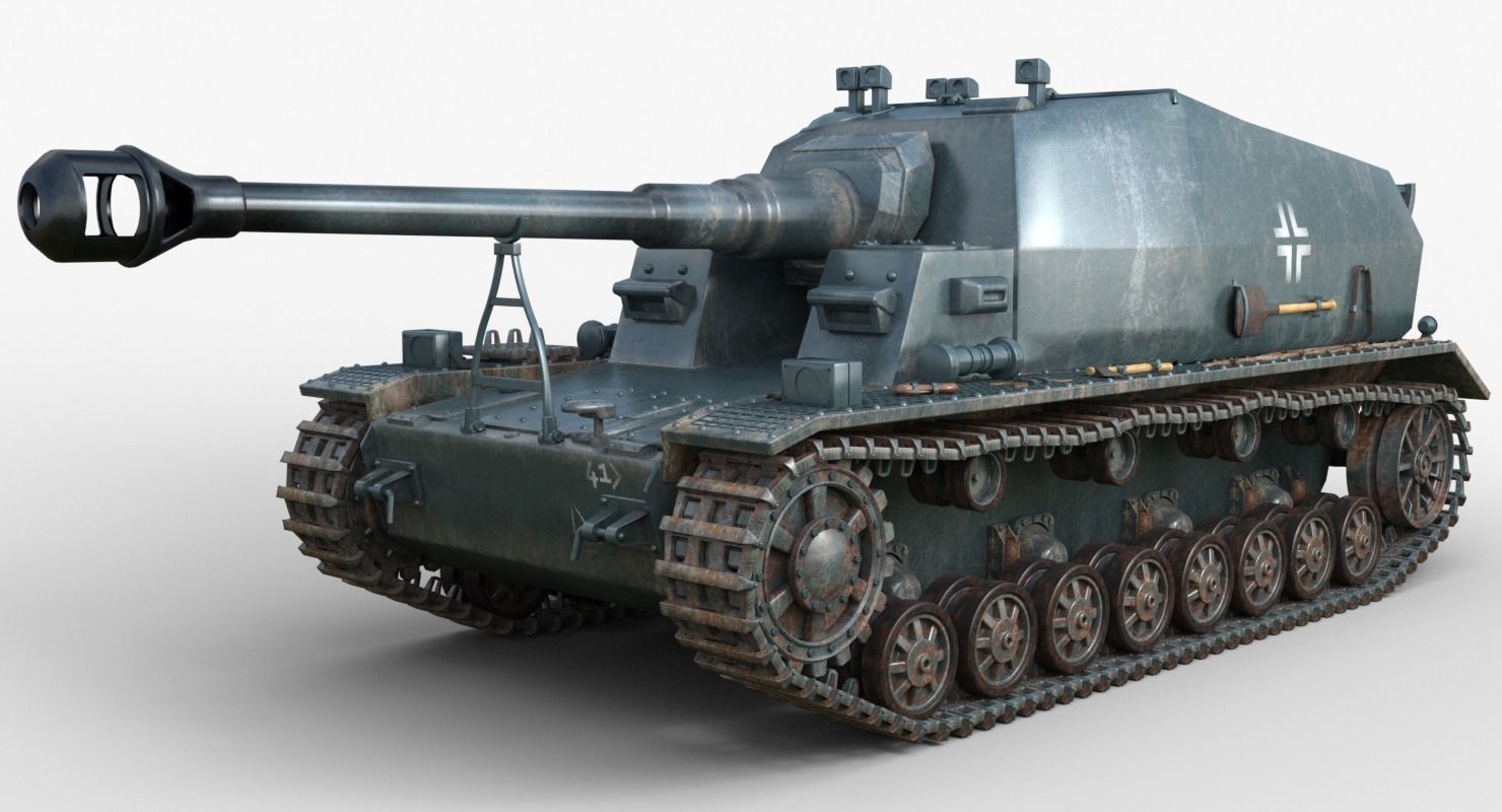 Tank 10 5 CM K18 Auf Panzer Iray piu 3D model_1
