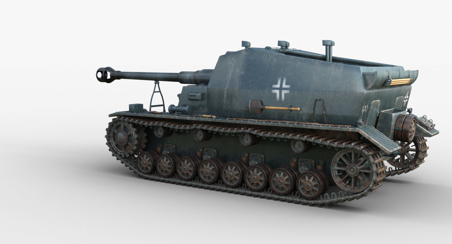 Tank 10 5 CM K18 Auf Panzer Iray piu 3D model_59