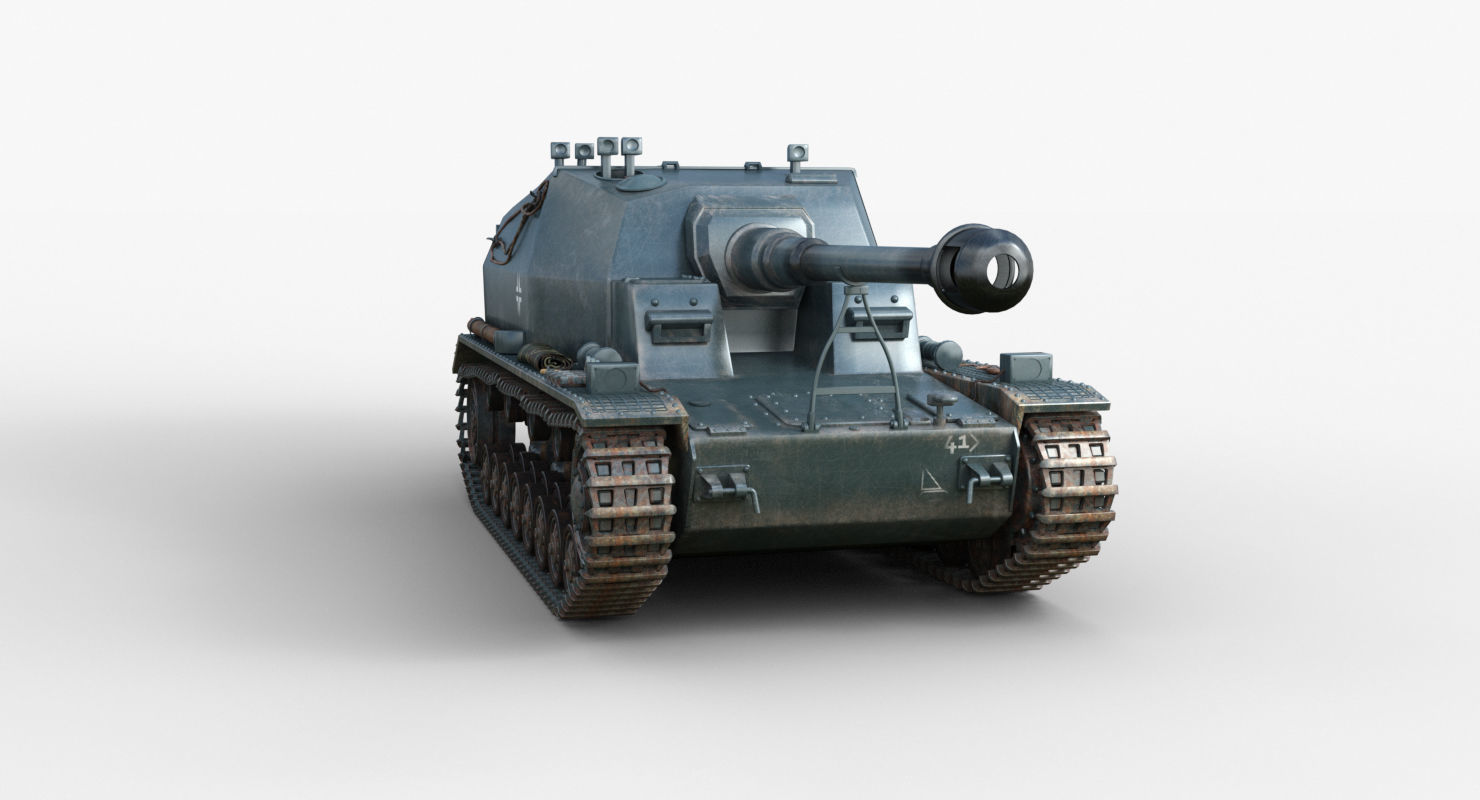 Tank 10 5 CM K18 Auf Panzer Iray piu 3D model_37