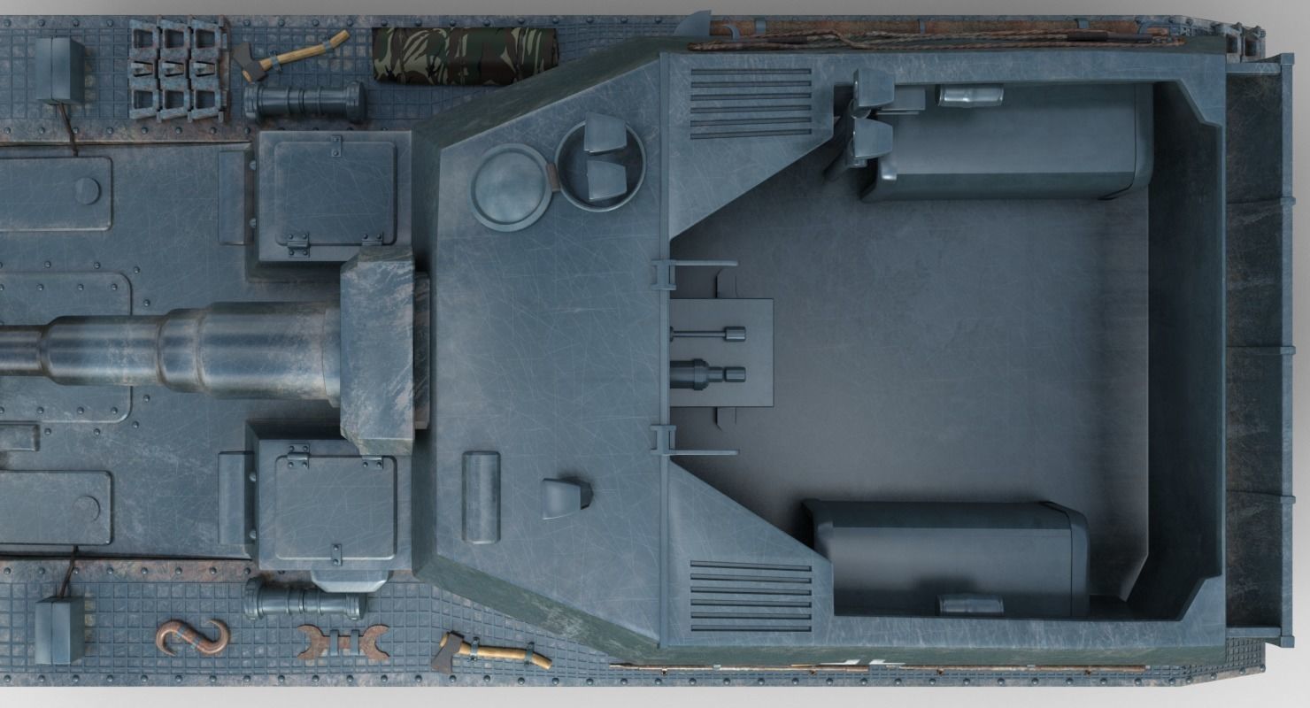 Tank 10 5 CM K18 Auf Panzer Iray piu 3D model_11