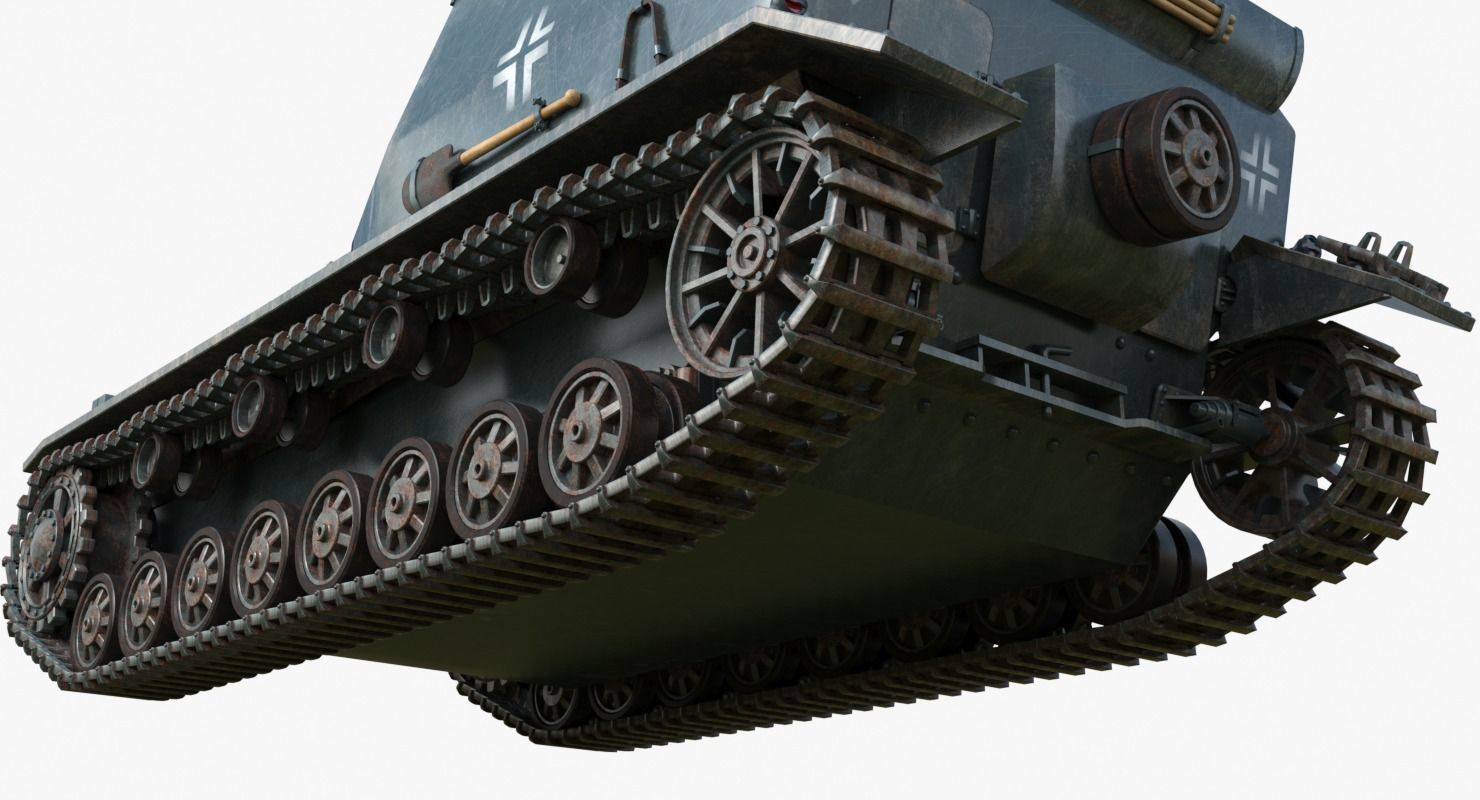 Tank 10 5 CM K18 Auf Panzer Iray piu 3D model_12