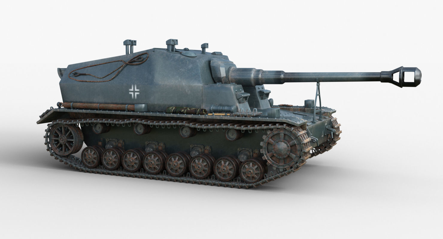 Tank 10 5 CM K18 Auf Panzer Iray piu 3D model_42