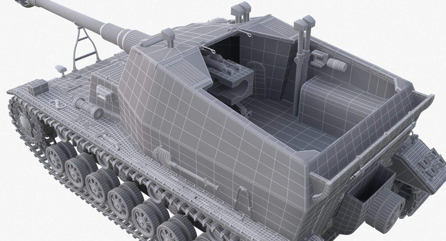 Tank 10 5 CM K18 Auf Panzer Iray piu 3D model_25