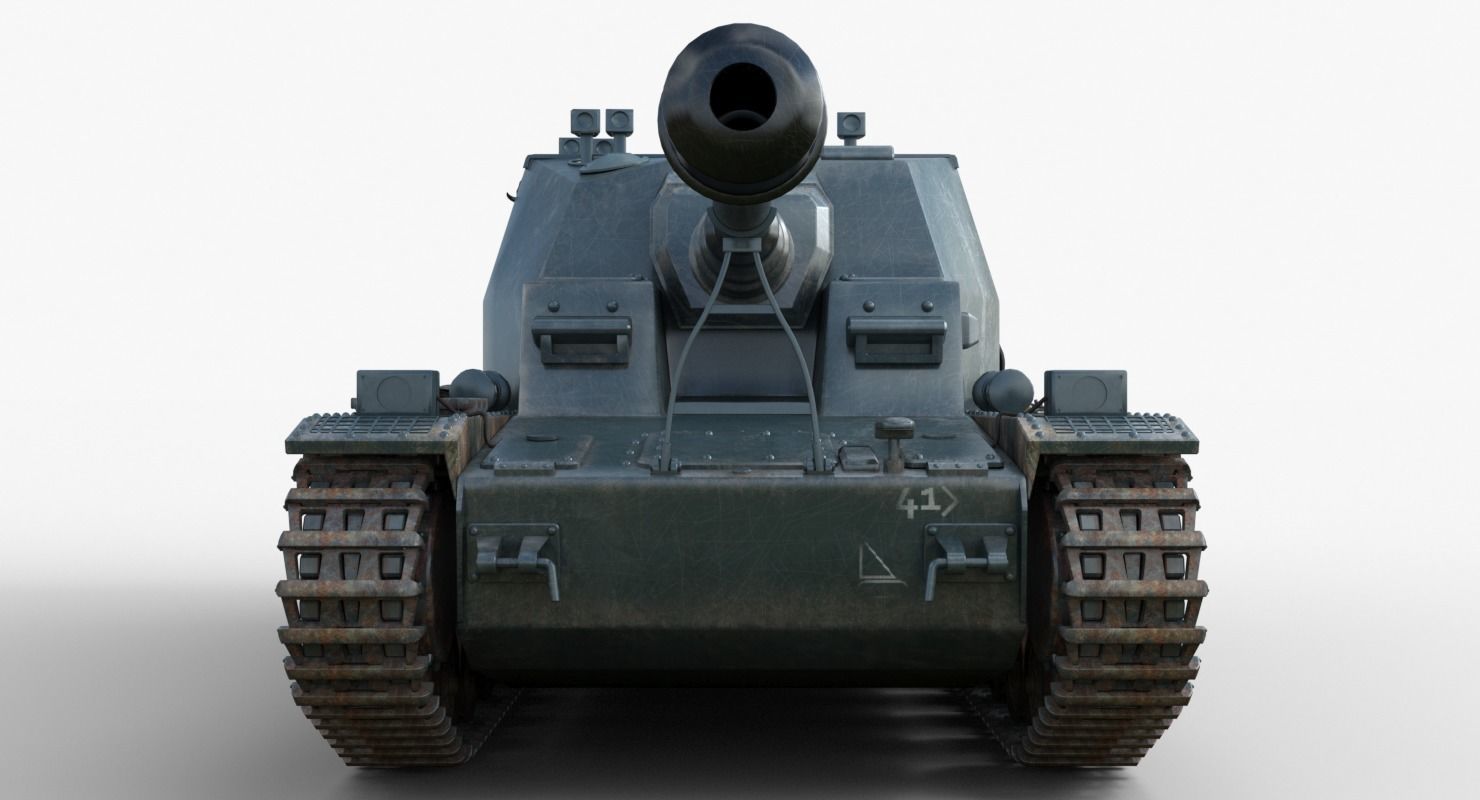 Tank 10 5 CM K18 Auf Panzer Iray piu 3D model_16