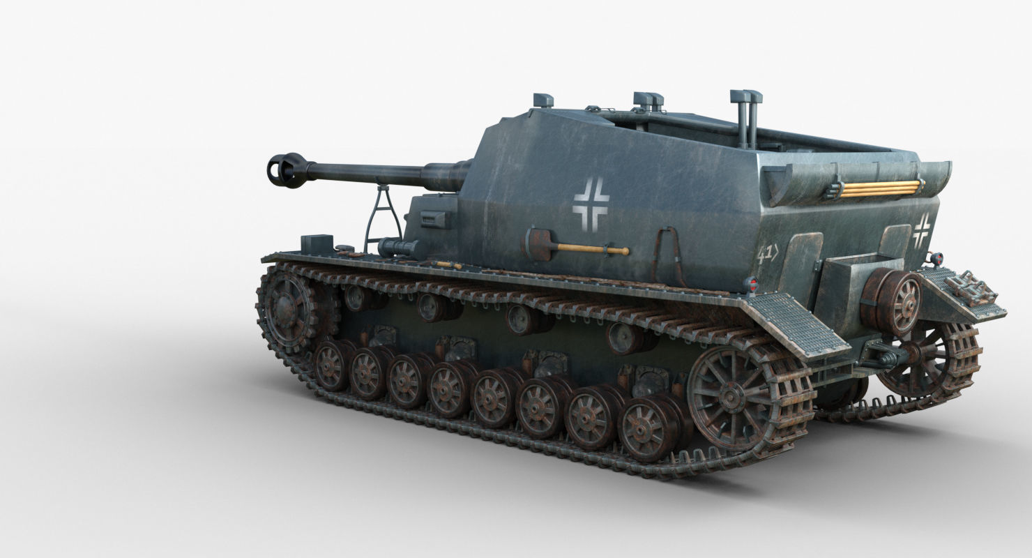 Tank 10 5 CM K18 Auf Panzer Iray piu 3D model_58