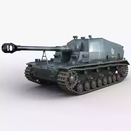 Tank 10 5 CM K18 Auf Panzer Iray piu 3D model