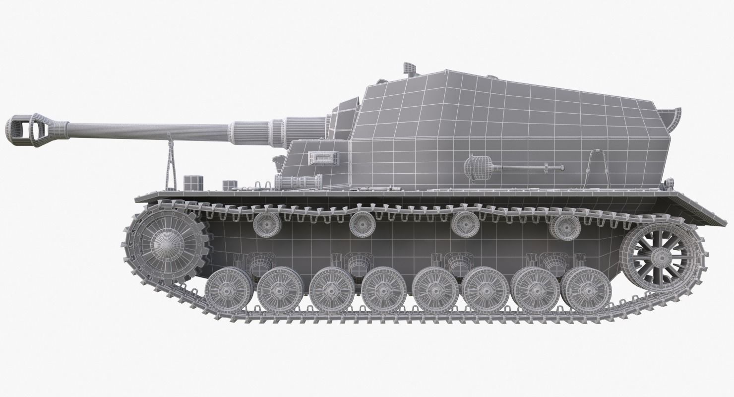 Tank 10 5 CM K18 Auf Panzer Iray piu 3D model_23