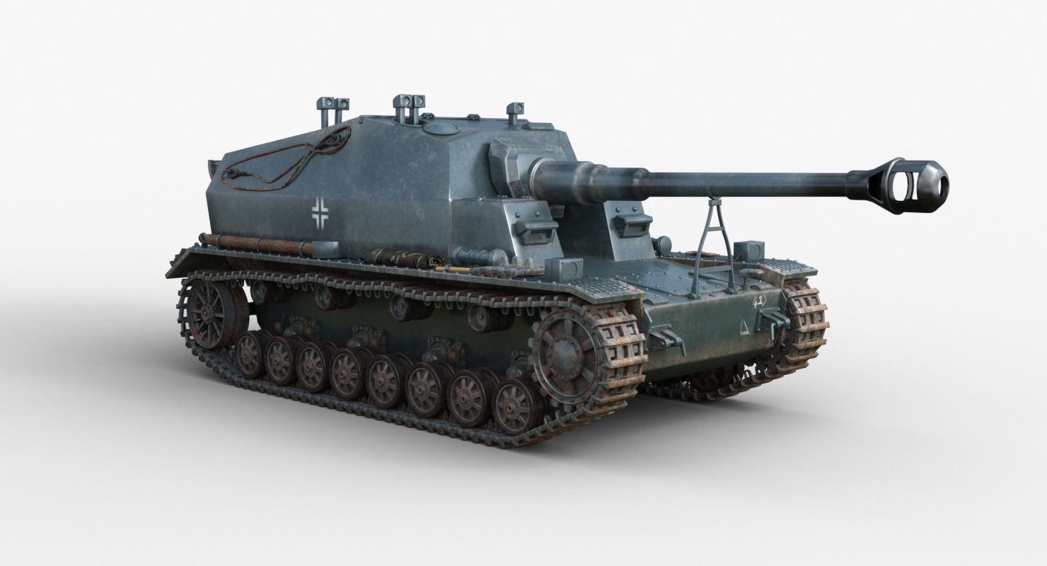Tank 10 5 CM K18 Auf Panzer Iray piu 3D model_40