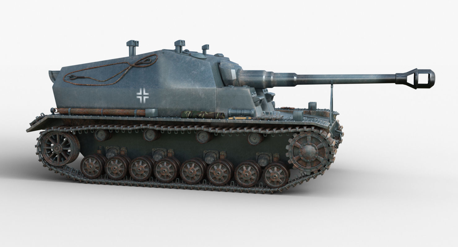 Tank 10 5 CM K18 Auf Panzer Iray piu 3D model_43