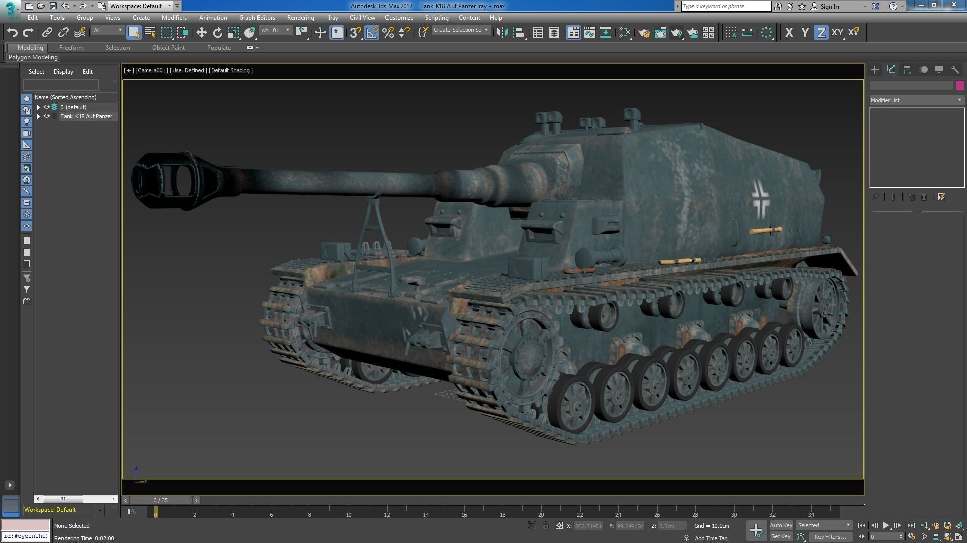Tank 10 5 CM K18 Auf Panzer Iray piu 3D model_29