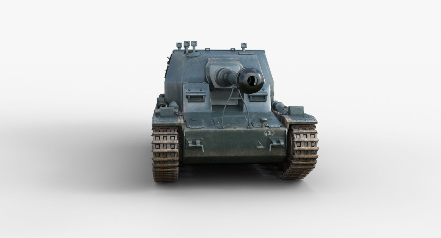 Tank 10 5 CM K18 Auf Panzer Iray piu 3D model_36