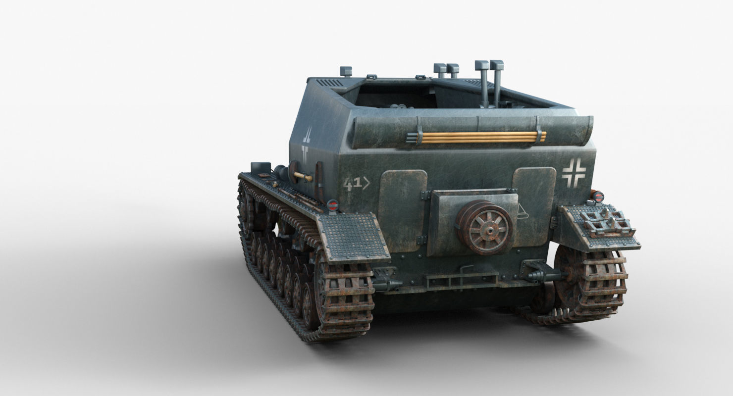 Tank 10 5 CM K18 Auf Panzer Iray piu 3D model_55