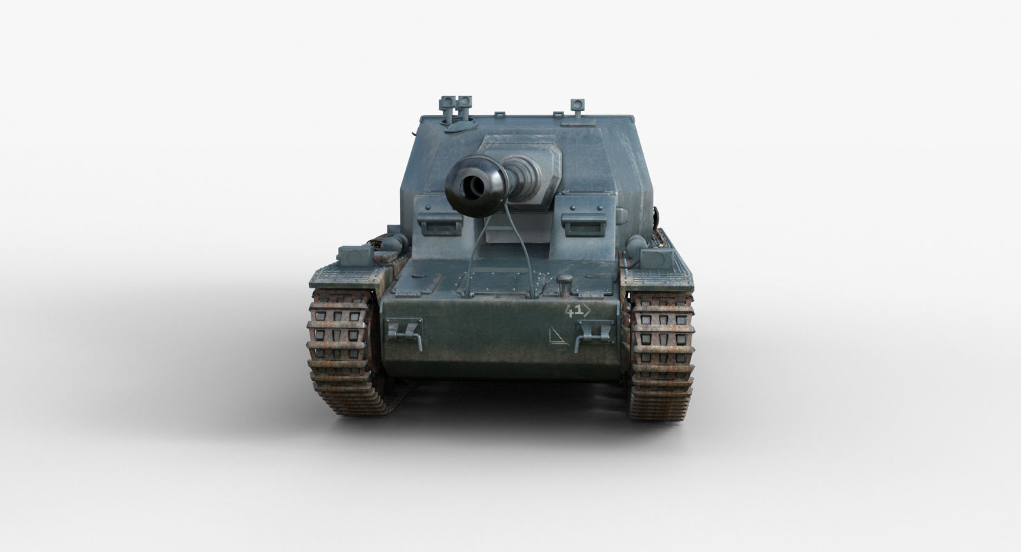 Tank 10 5 CM K18 Auf Panzer Iray piu 3D model_35
