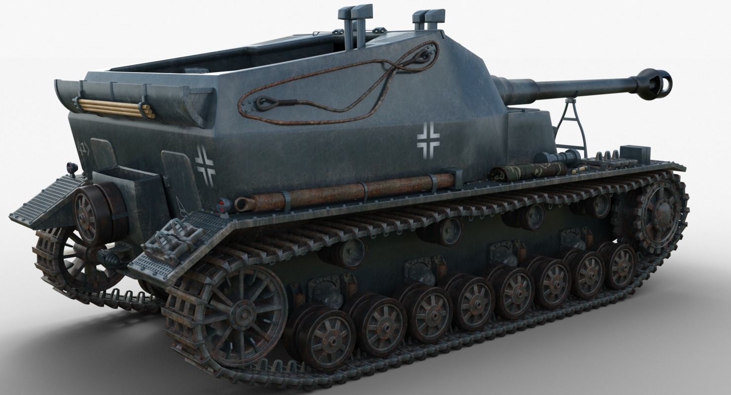 Tank 10 5 CM K18 Auf Panzer Iray piu 3D model_5