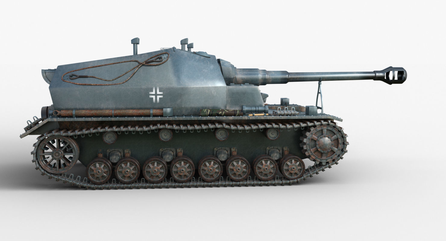 Tank 10 5 CM K18 Auf Panzer Iray piu 3D model_45