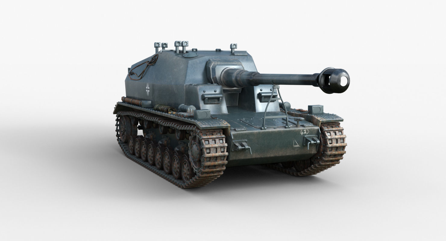 Tank 10 5 CM K18 Auf Panzer Iray piu 3D model_38