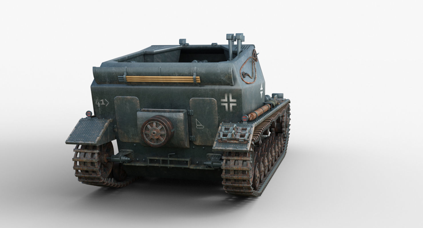 Tank 10 5 CM K18 Auf Panzer Iray piu 3D model_52