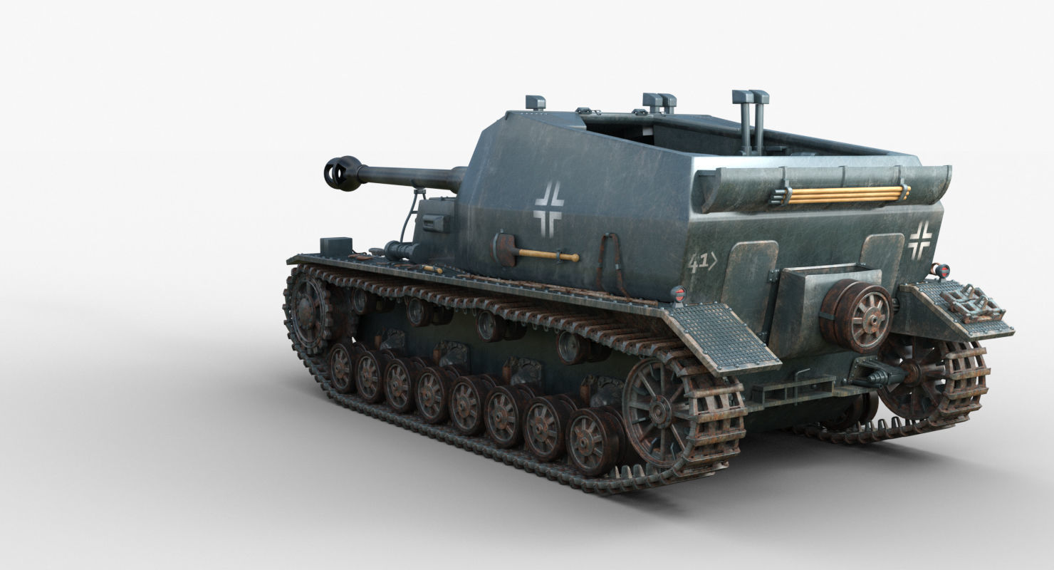 Tank 10 5 CM K18 Auf Panzer Iray piu 3D model_57