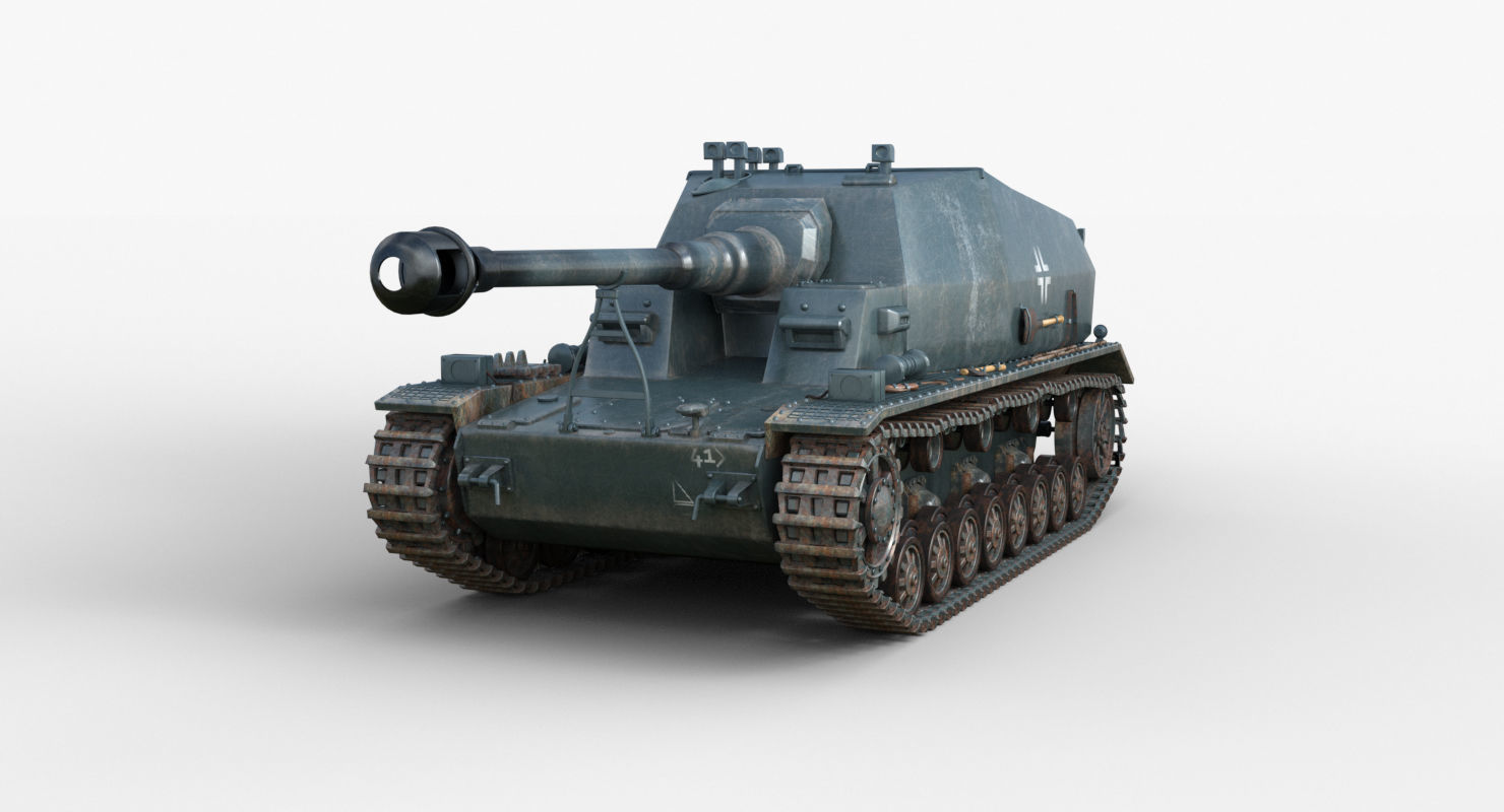 Tank 10 5 CM K18 Auf Panzer Iray piu 3D model_33