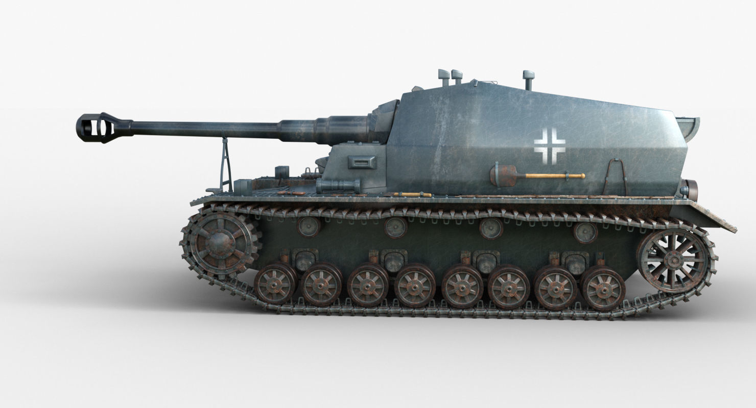 Tank 10 5 CM K18 Auf Panzer Iray piu 3D model_62
