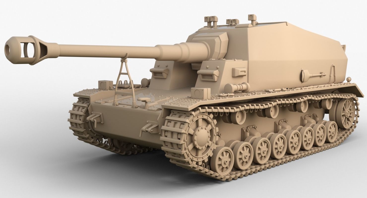 Tank 10 5 CM K18 Auf Panzer Iray piu 3D model_17