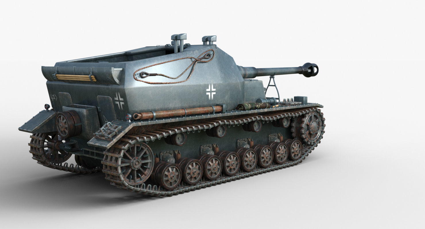 Tank 10 5 CM K18 Auf Panzer Iray piu 3D model_49