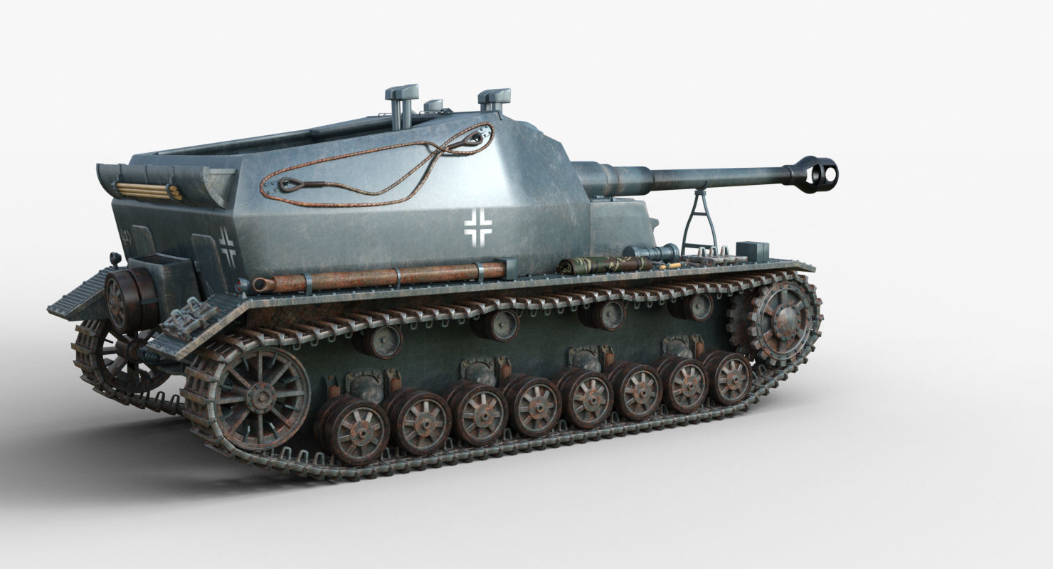 Tank 10 5 CM K18 Auf Panzer Iray piu 3D model_48