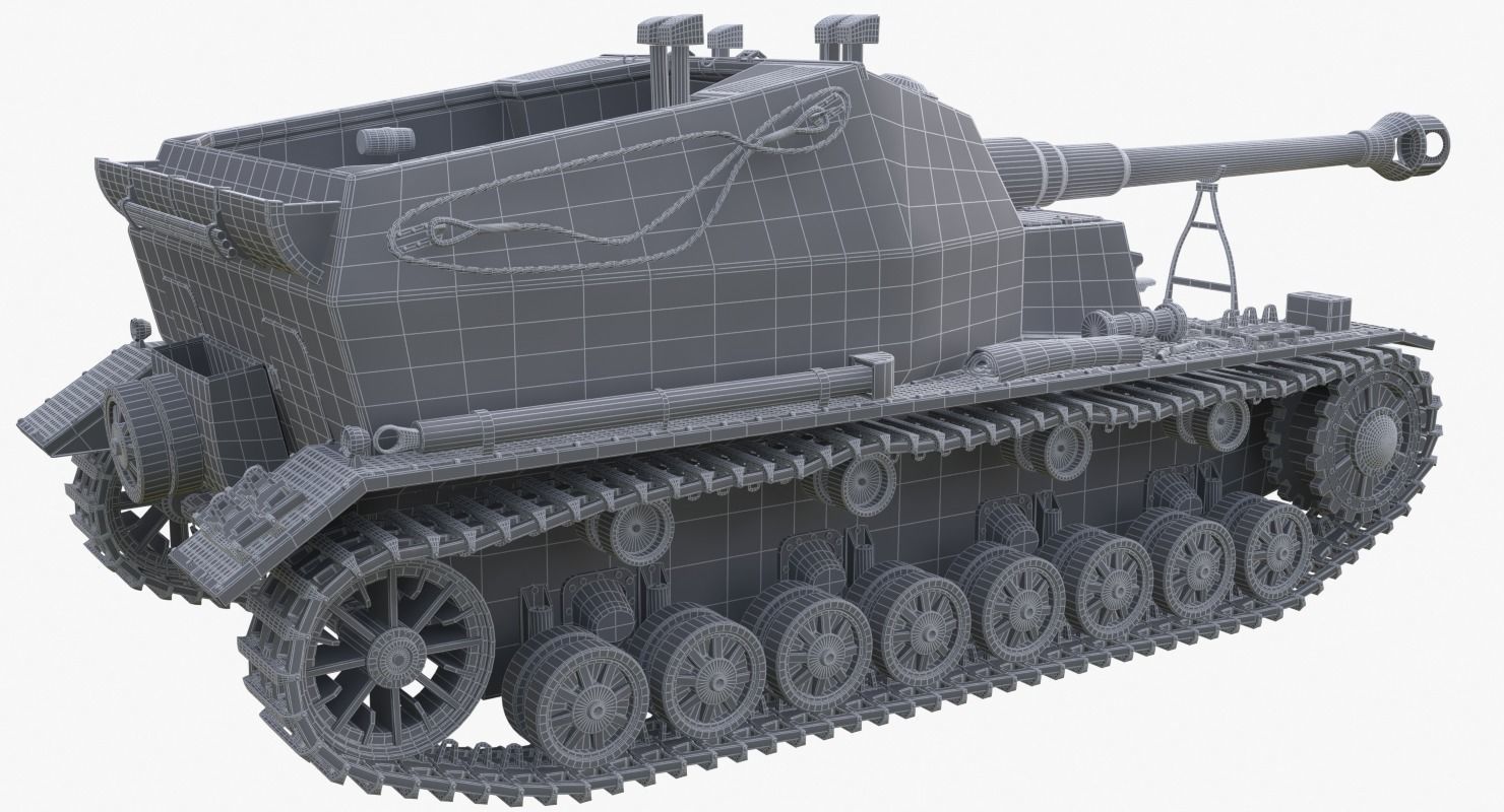 Tank 10 5 CM K18 Auf Panzer Iray piu 3D model_26