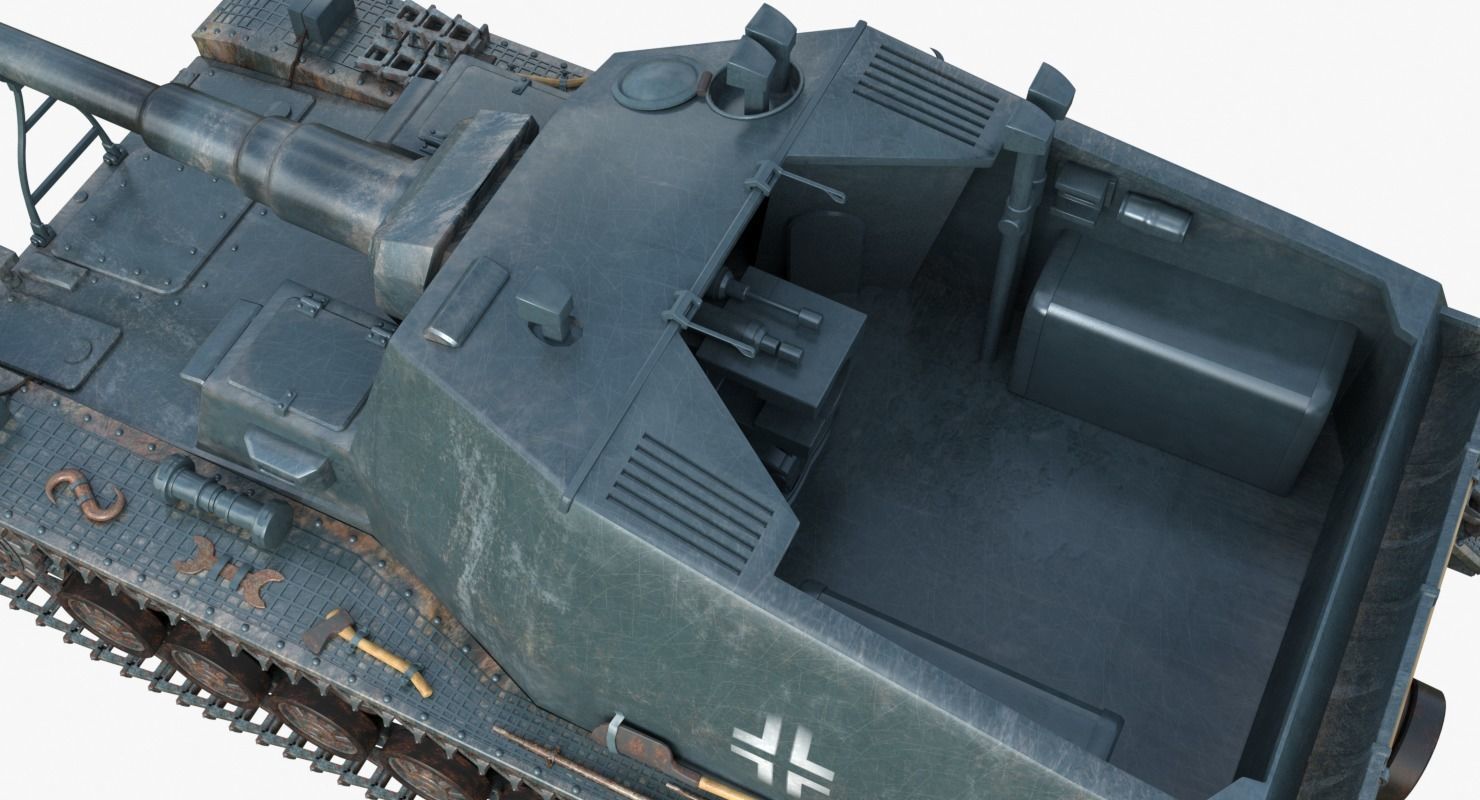 Tank 10 5 CM K18 Auf Panzer Iray piu 3D model_14