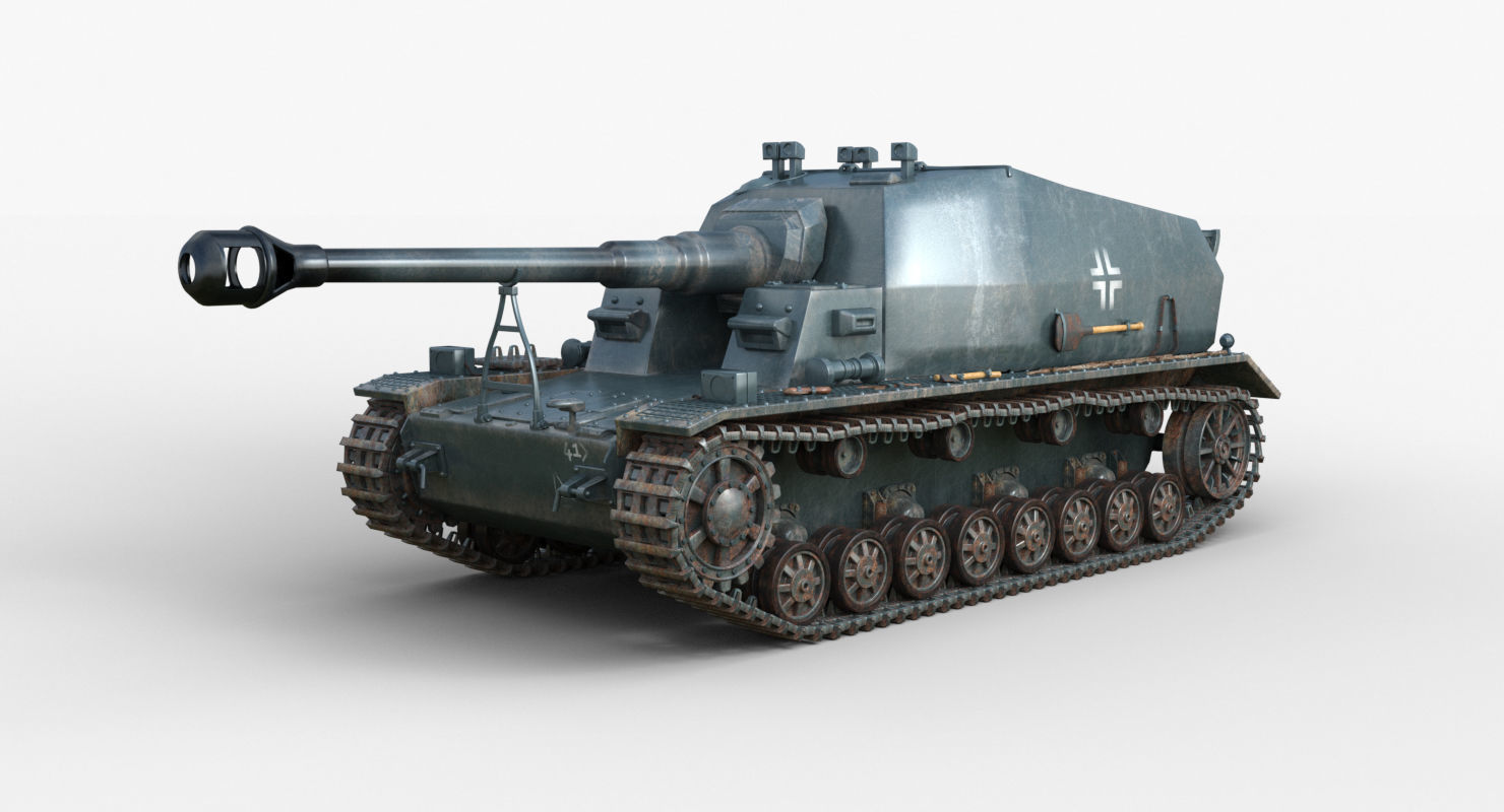 Tank 10 5 CM K18 Auf Panzer Iray piu 3D model_31