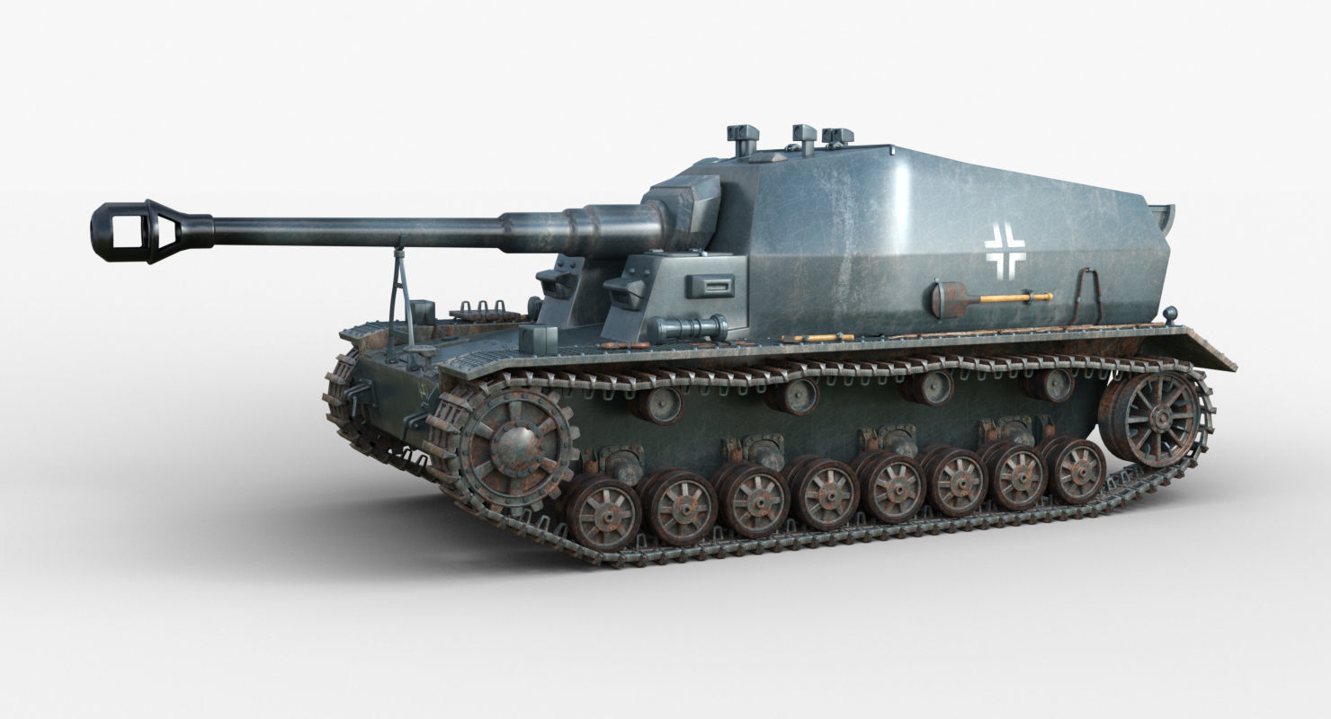Tank 10 5 CM K18 Auf Panzer Iray piu 3D model_65