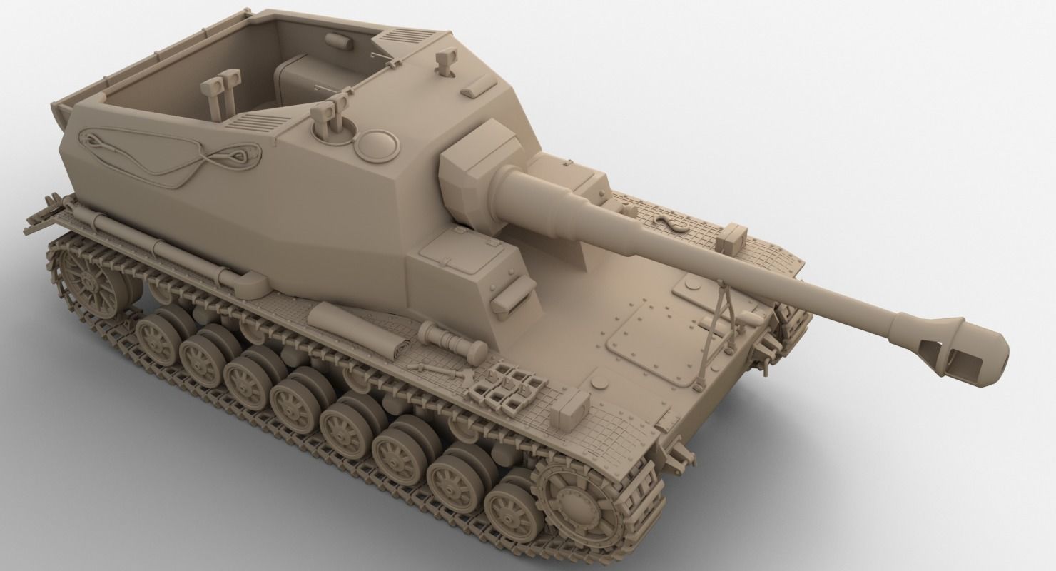 Tank 10 5 CM K18 Auf Panzer Iray piu 3D model_20