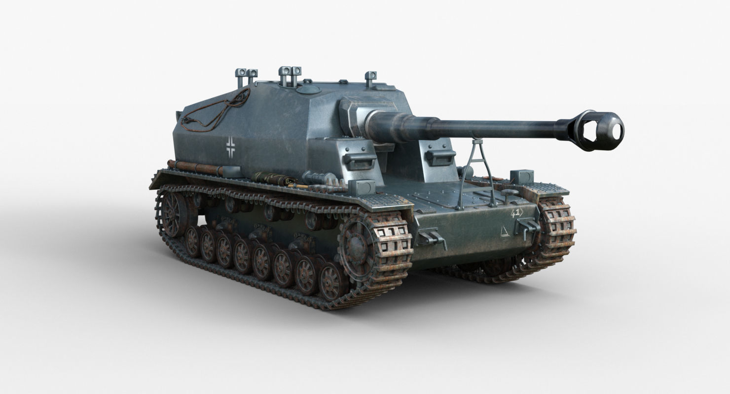 Tank 10 5 CM K18 Auf Panzer Iray piu 3D model_39