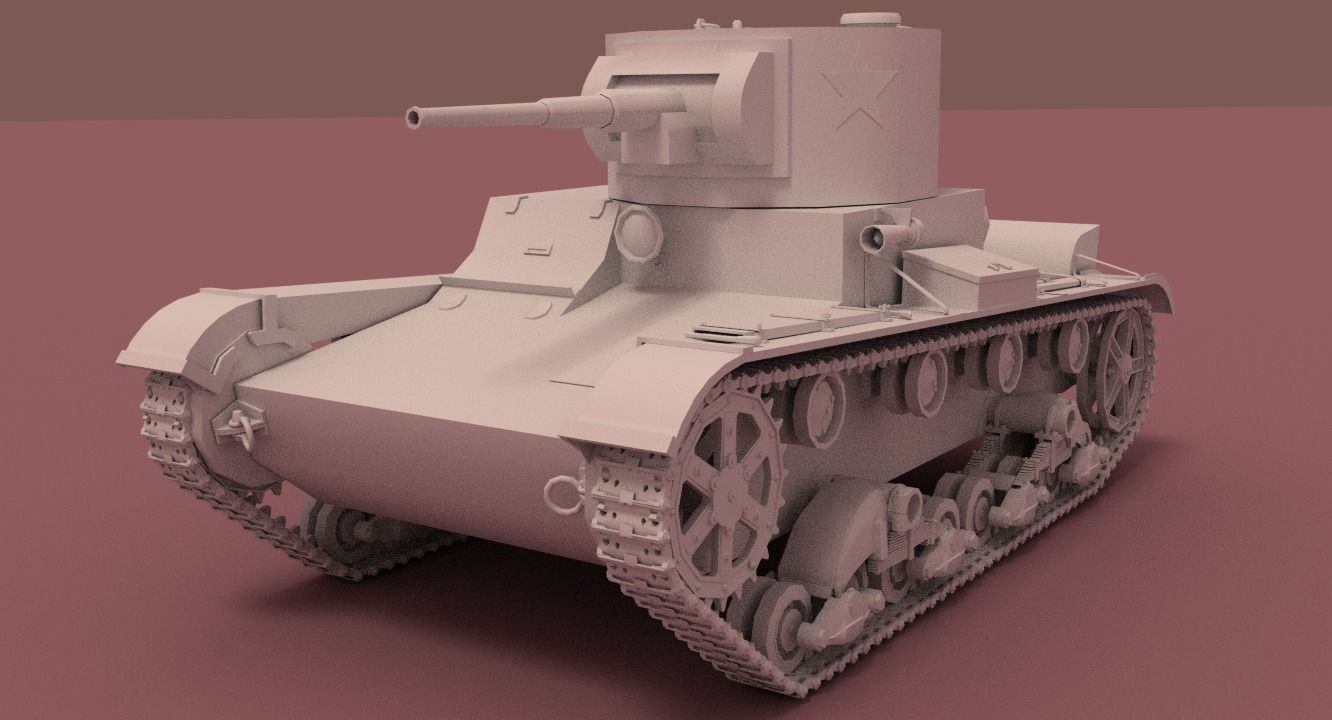 Tank T26 3D model_1