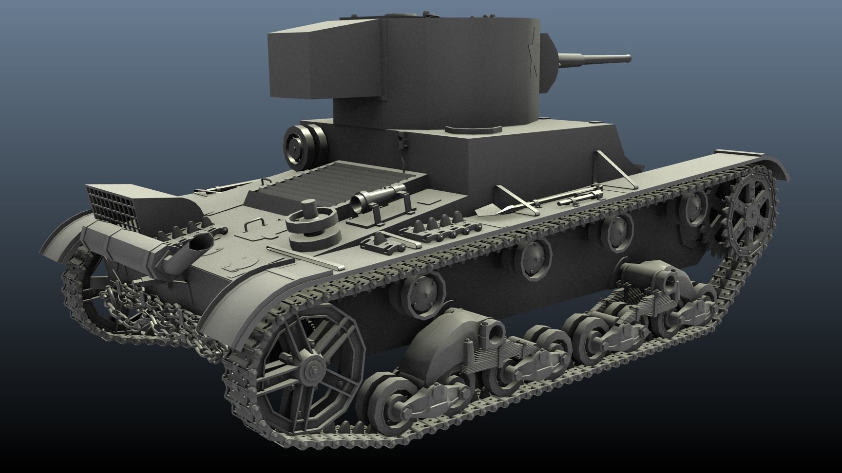 Tank T26 3D model_36