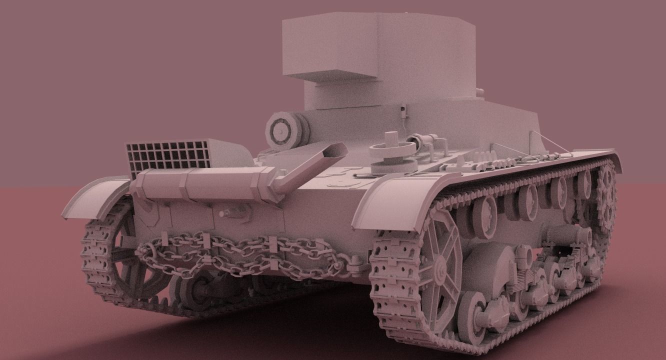 Tank T26 3D model_4