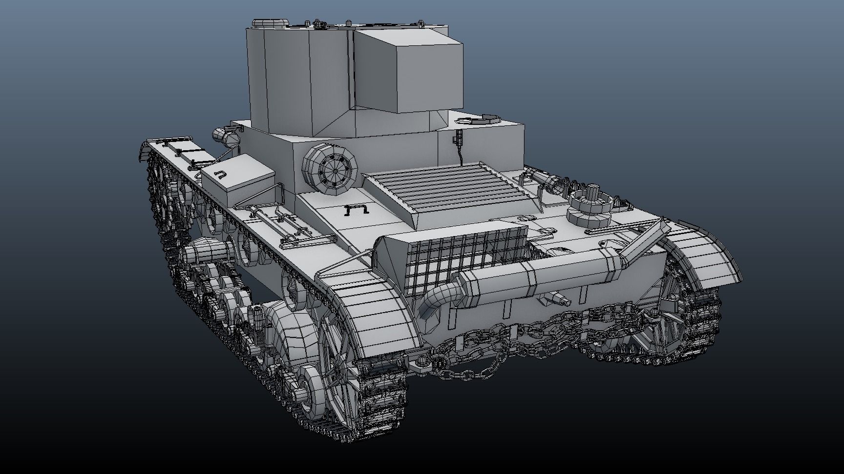 Tank T26 3D model_30