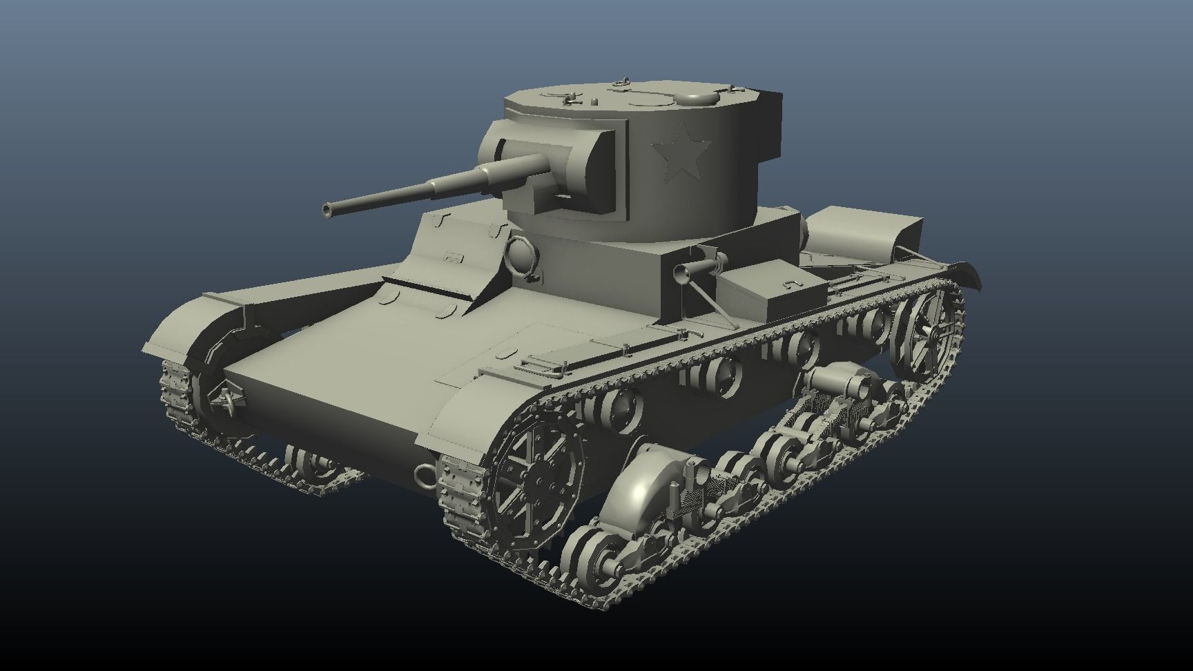 Tank T26 3D model_35