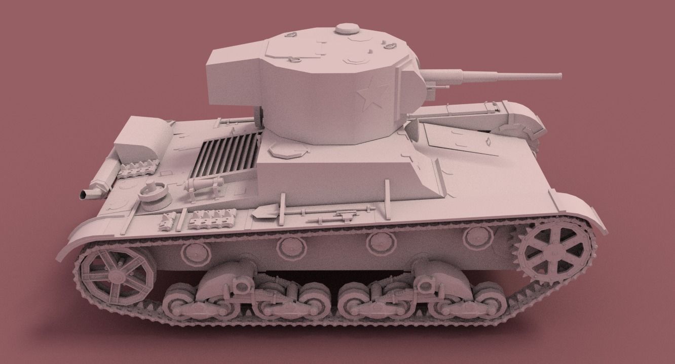 Tank T26 3D model_3